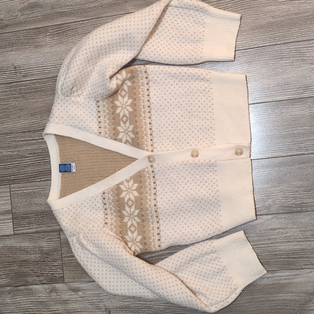 Old Navy Girl's Fair Isle Button-Front Cardigan L